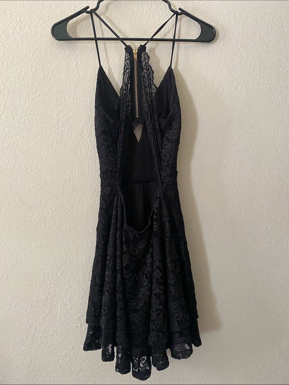Emerald Sundae Black Lace V-Neck Mini Dress - Picture 9 of 13